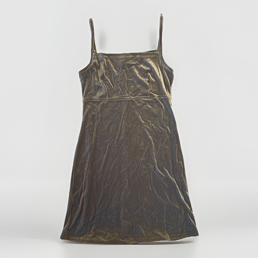 WANTED CLOTHING Mini Dress MEDIUM Fade Shimmer Velvet Gold Blue Bodycon‎ Vintage